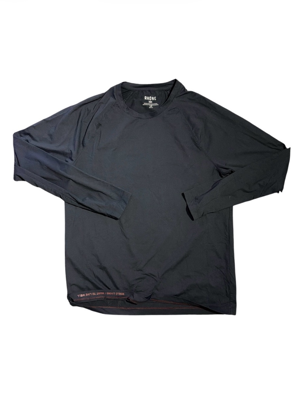 Rhone Black Performance Long Sleeve Shirt Men’s Large Athletic Training - Picture 1 of 2